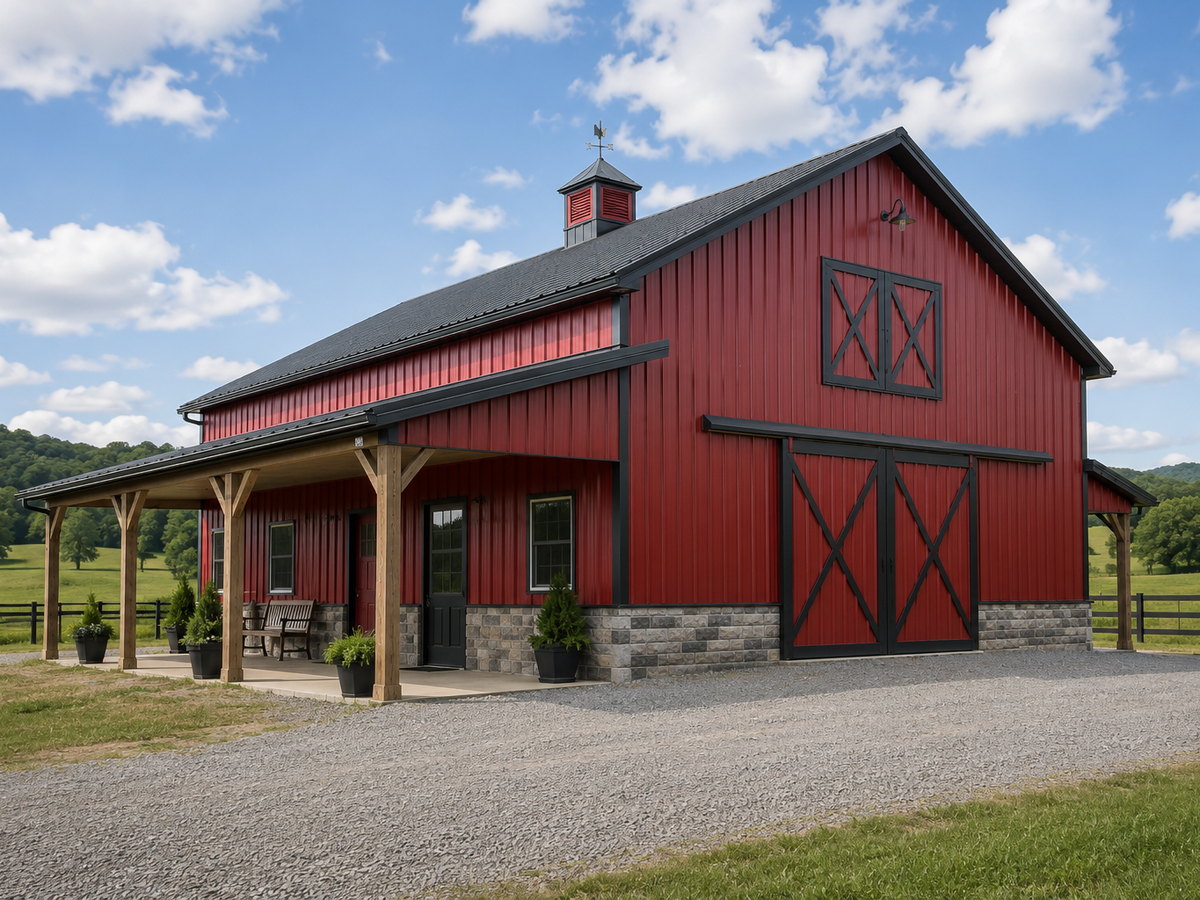 Custom metal barn build
